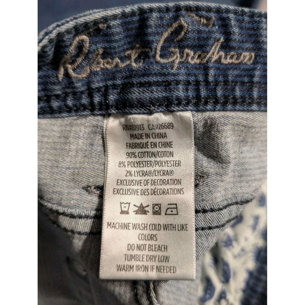 Robert Graham Tailored Kipling Jeans Mens 32x30 Blue Stretch Straight Denim